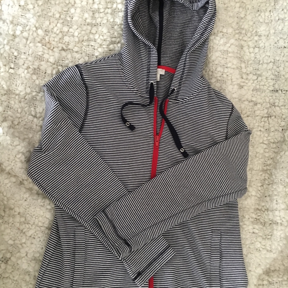 Stripped zip-up hoodie